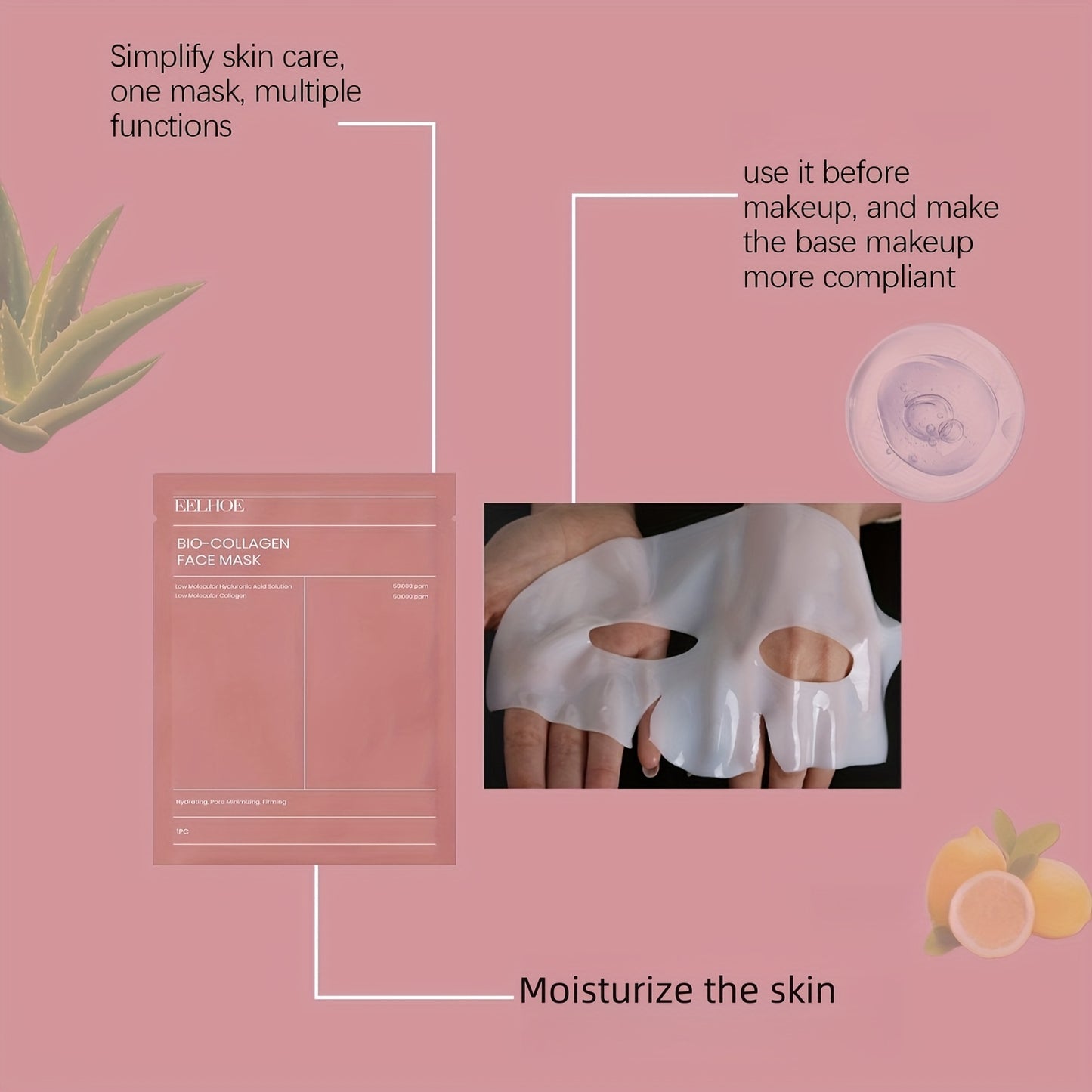 Korean Collagen Mask Set With Hyaluronic Acid, 16 Sheets - Revitalize Mind Body