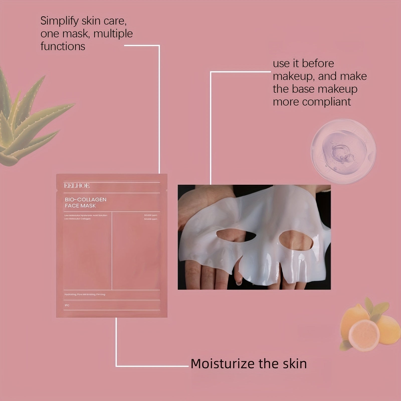 Korean Collagen Mask Set With Hyaluronic Acid, 16 Sheets - Revitalize Mind Body