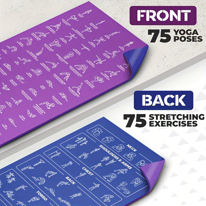 Non Slip Extra Thick Yoga Mat With Pose Patterns Storage