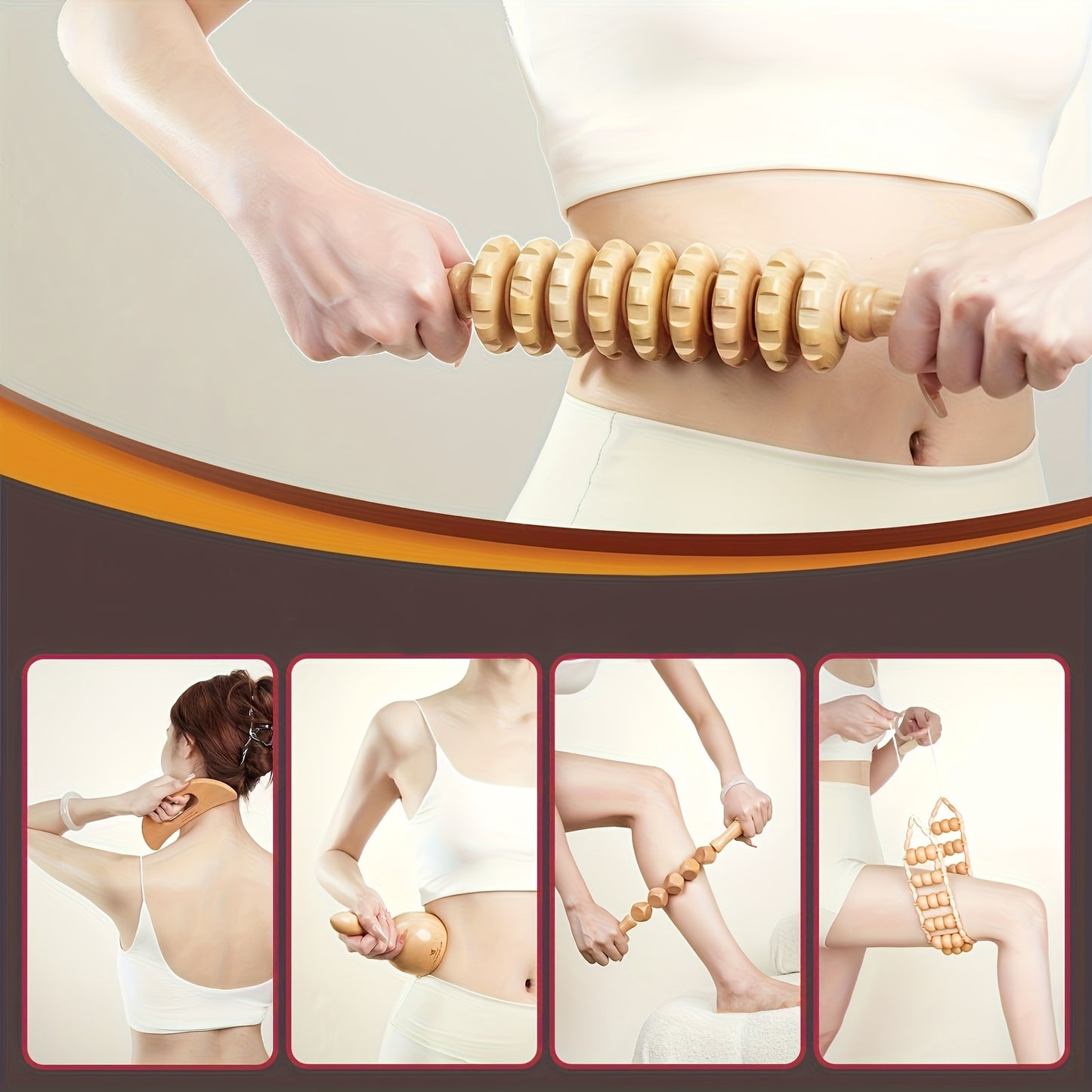 Revitalize Mind Body Pysean 7in1 Wooden Massage Tool Set