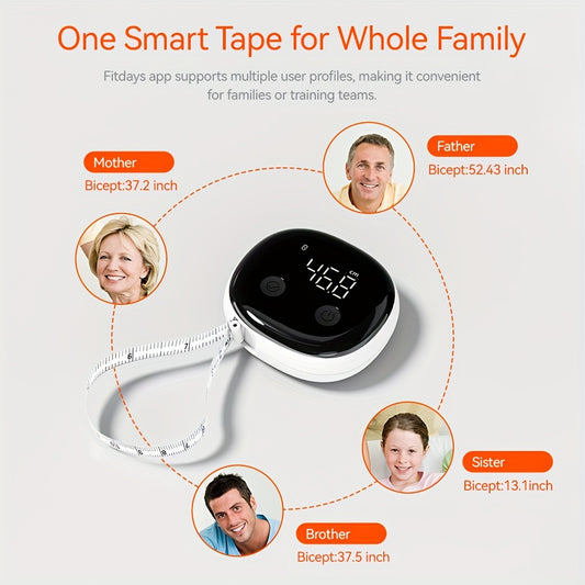 [Accurate Smart Body Measuring Tape] Smart Body Measuring Tape With APP, Body Tape Measure For Fitness Weight Loss Measurement, LED Display Rechargable Muscle Measuring Tape For Unlimited Users - Revitalize Mind Body