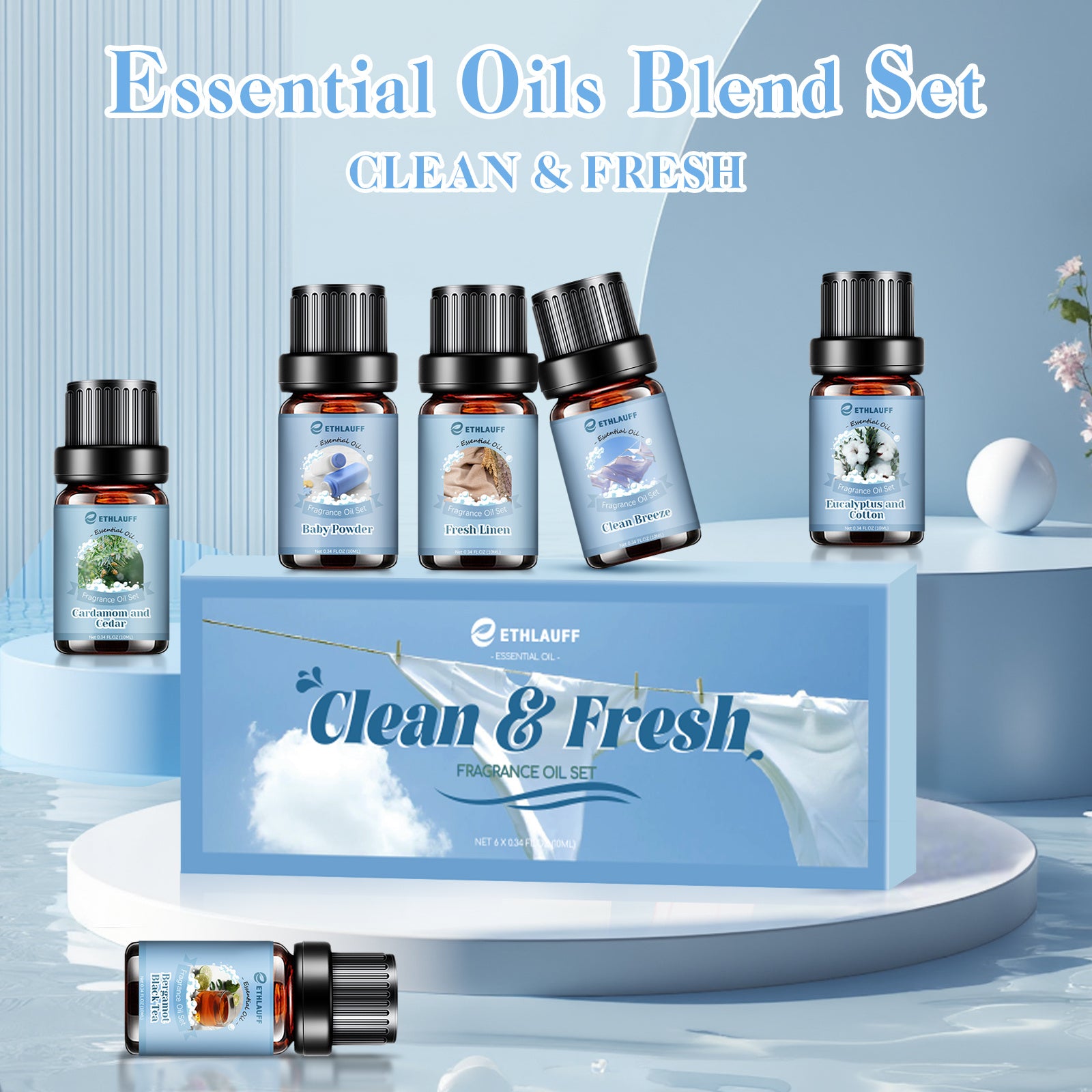 Mens Essential Oils Set, Men Scents Fragrance Oil, Essential Oils for Diffuseret 6x10ML, Diffuser Oils Scents for Home,Tobacco and Bay Leaf, Kentucky Bourbon, Galactic Skies, Scotch Whisky, Birchwood Oud - Revitalize Mind Body
