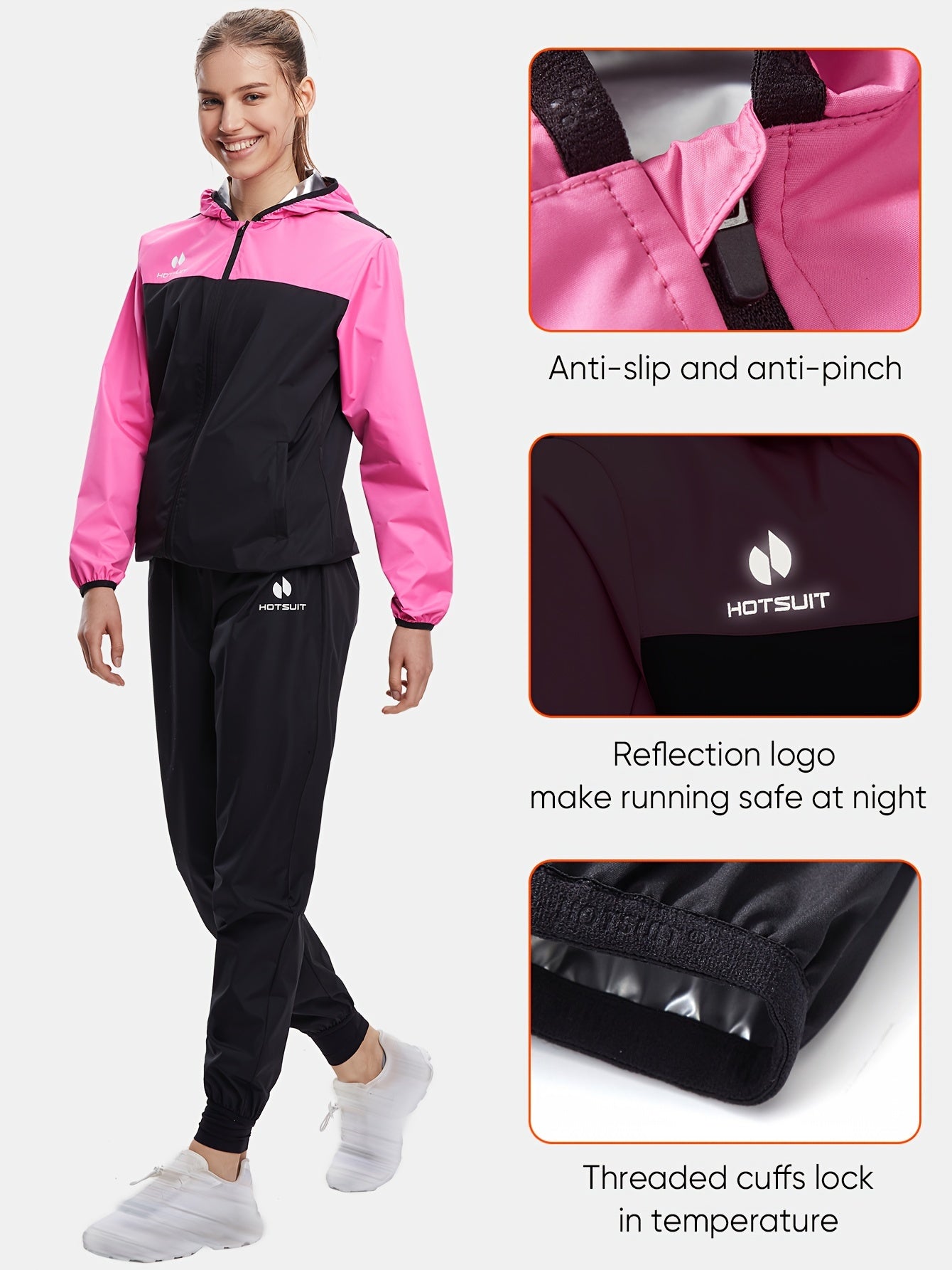 HOTSUIT Women's Sweat Sauna Suit With Hooded Jacket And Pants - Revitalize Mind Body