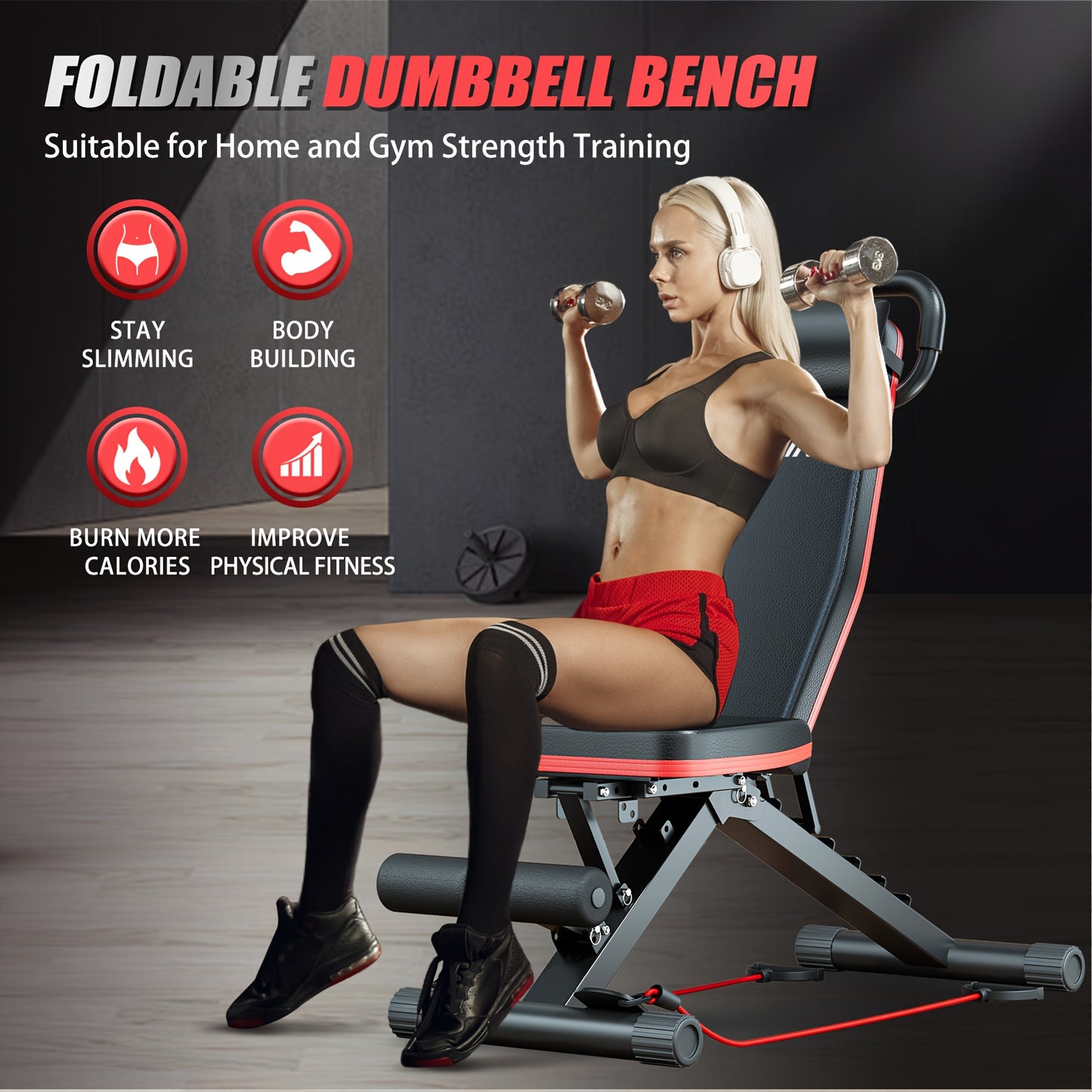 Adjustable Weight Bench for Home Gym Foldable Incline Decline 770lbs