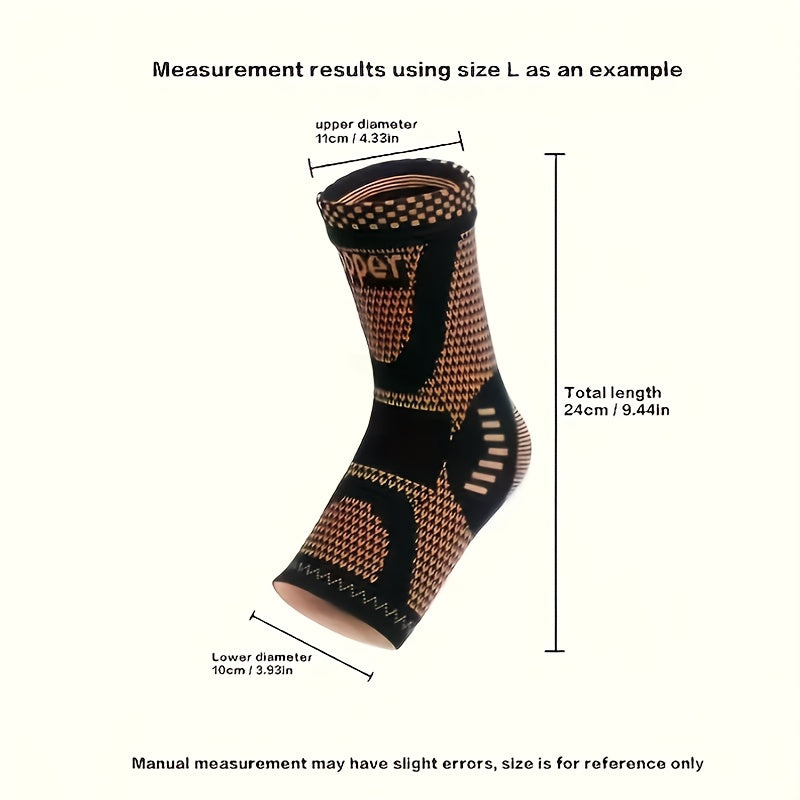 ROORUNS Ankle Support Brace Copper Fiber Compression Sleeves for Running - Revitalize Mind Body