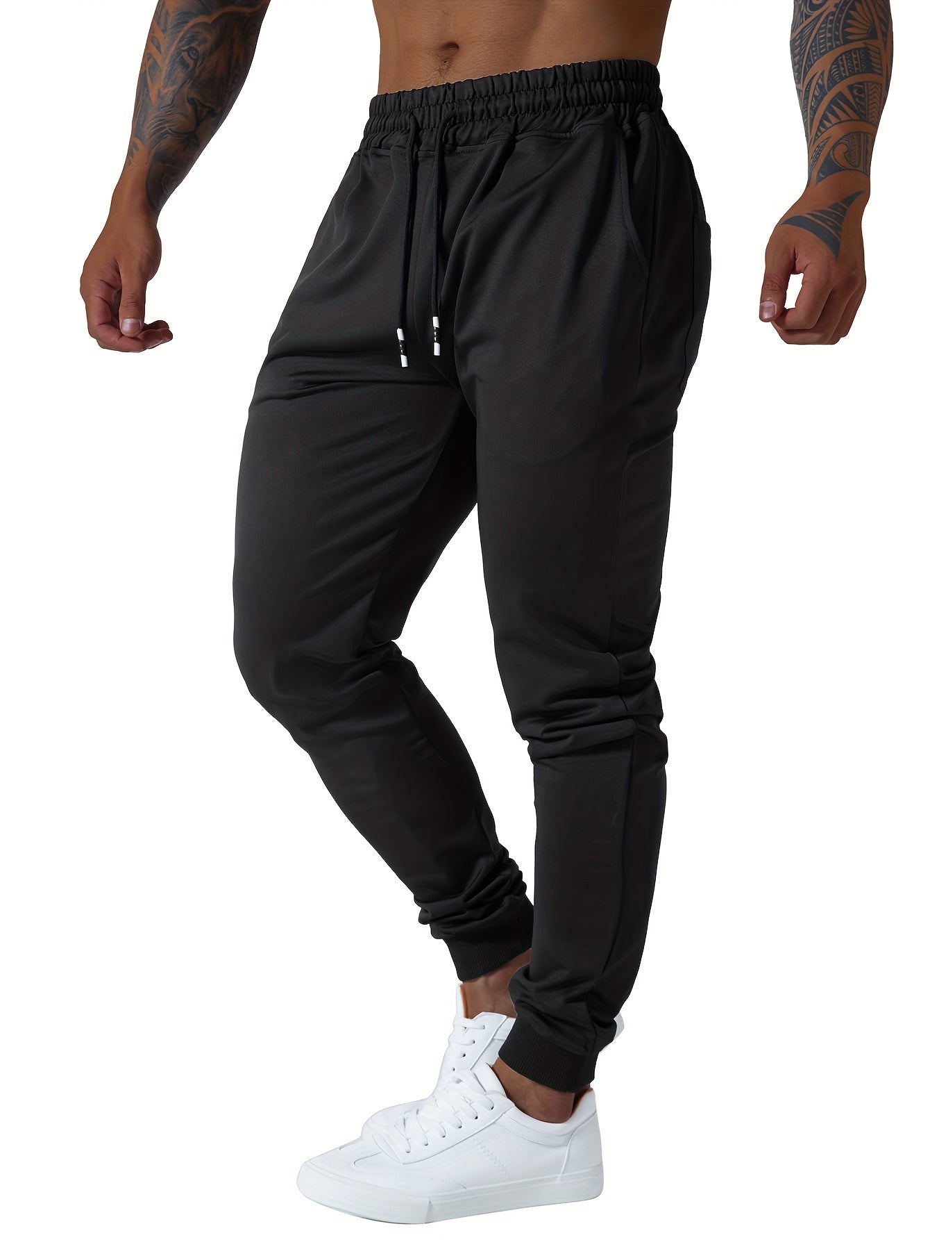 Mens Jogger Sweatpants Cotton Blend With Elastic Waist Pockets 3Pc - Revitalize Mind Body