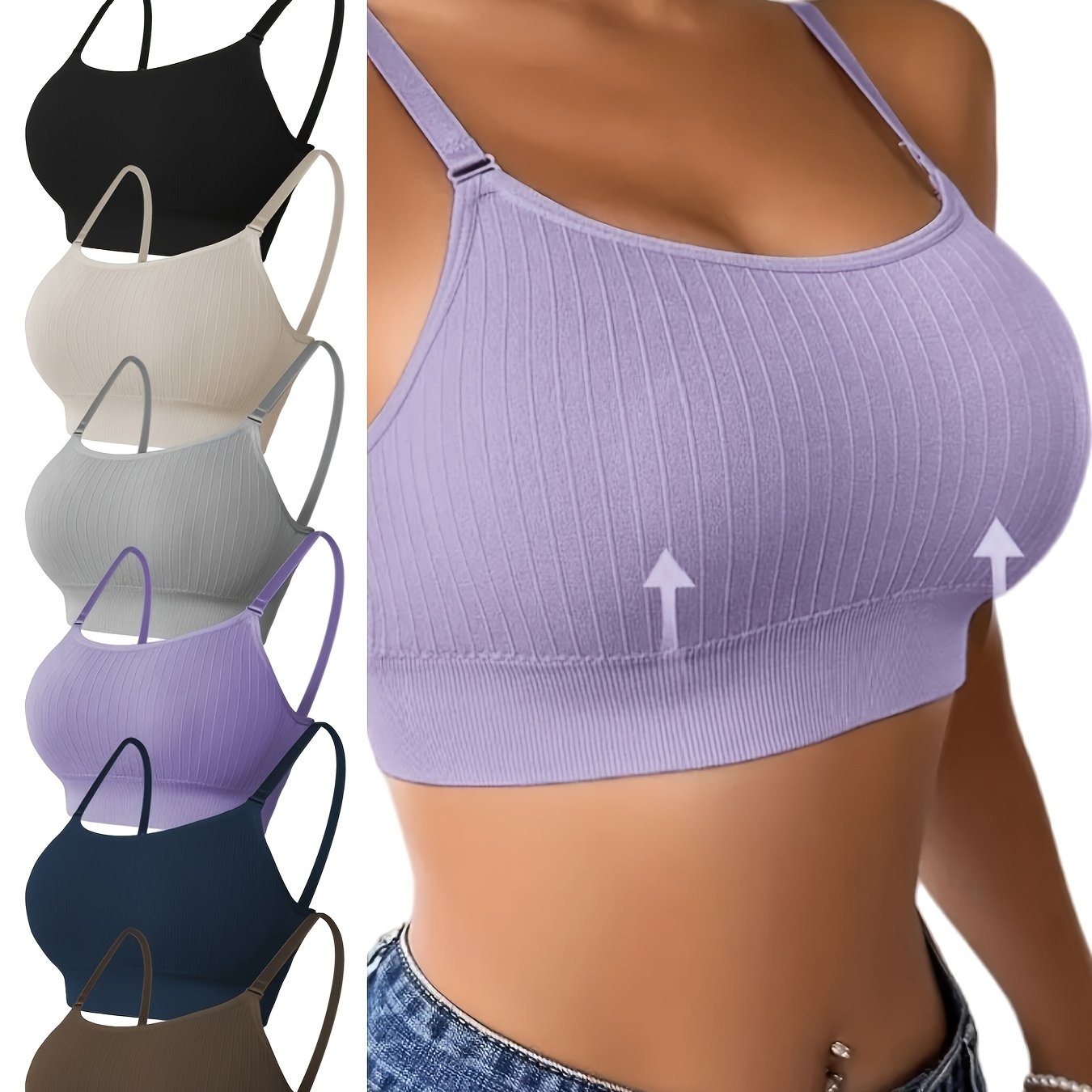 Seamless Sports Bras Six Pack Breathable Wireless Yoga Activewear - Revitalize Mind Body