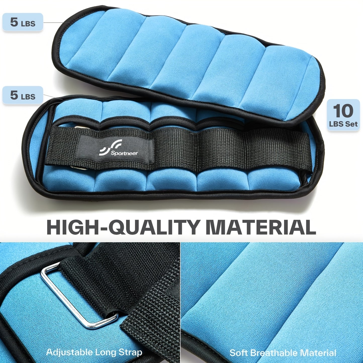 Sportneer Adjustable Ankle Weights For Gym And Workout