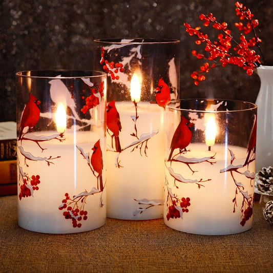 Flameless Candles Trio Battery Operated Uplight Plastic Containers