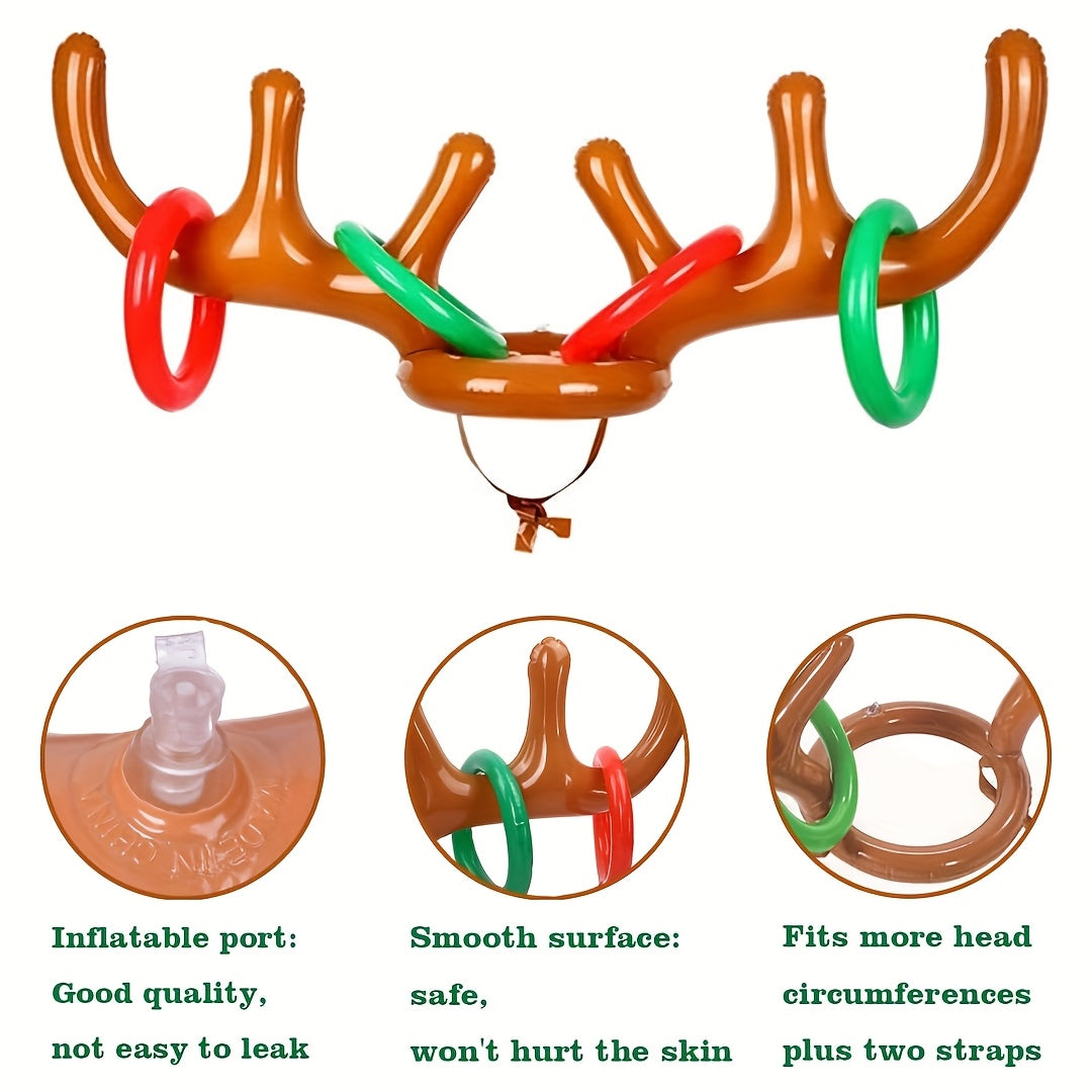Inflatable Reindeer Antler Ring Toss Game for Xmas Fun
