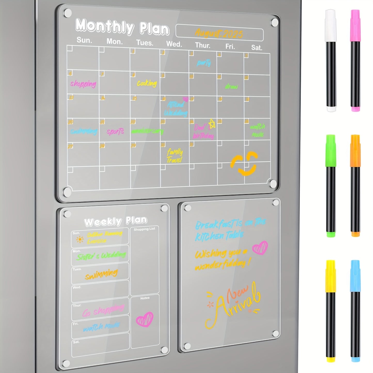 DIYMAG Acrylic Magnetic Dry Erase Calendar for Fridge