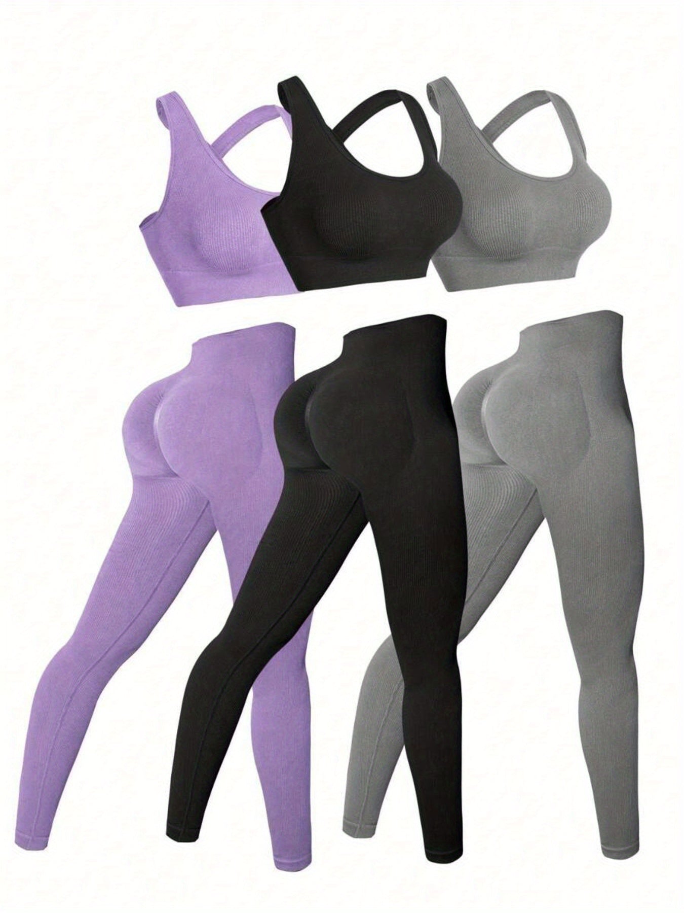 Three Seamless Women's Activewear Sets by NoEnName