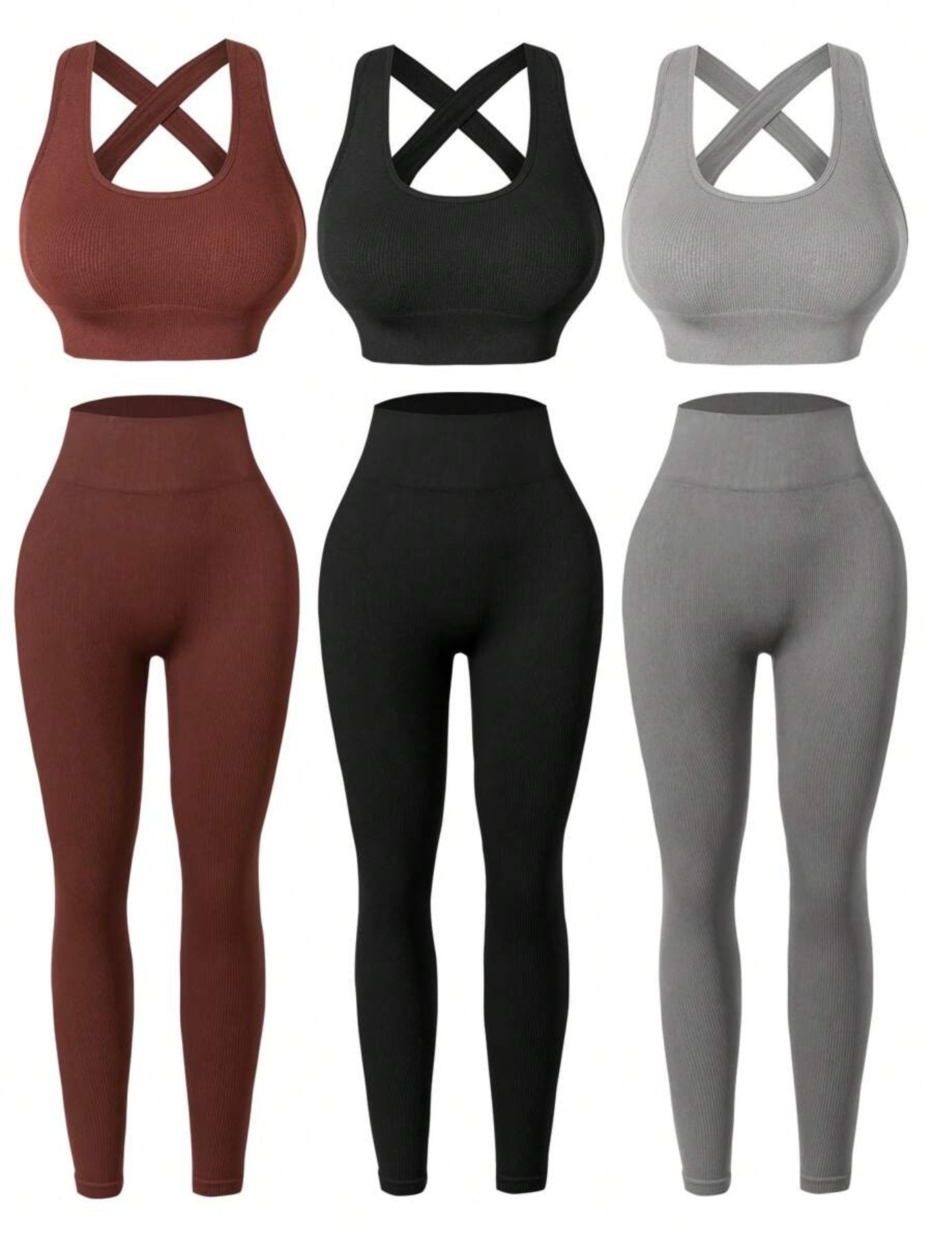 Three Seamless Women's Activewear Sets by NoEnName