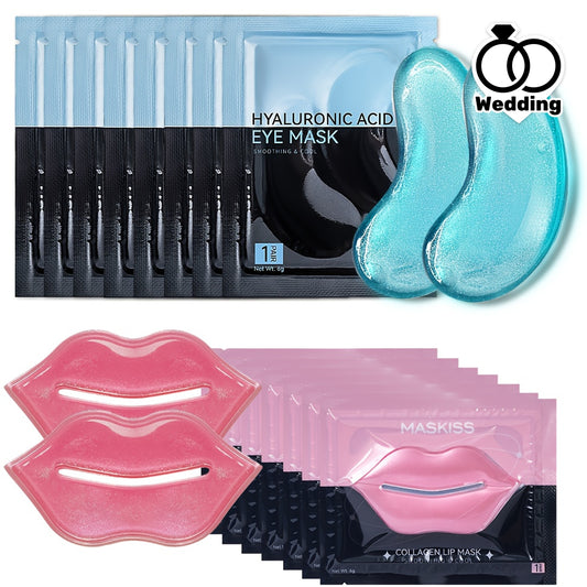50pcs Hyaluronic Acid Eye & Lip Mask Set - Moisturizing, Firming, Hypoallergenic, Travel-Friendly for All Skin Types, Ideal for Wedding & Valentine's Day Gifts - Revitalize Mind Body