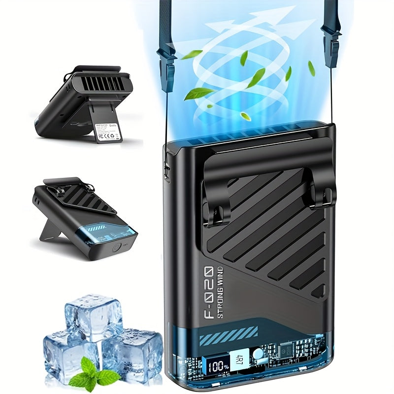 2025 AI Portable Waist Fan, Rechargeable, 20+ Hour Range with LED Display, 5-Speed 10, 000RPM Cooling Personal Clip Fan for Outdoor Work, Camping, Farms And Job Sites (Black) - Revitalize Mind Body