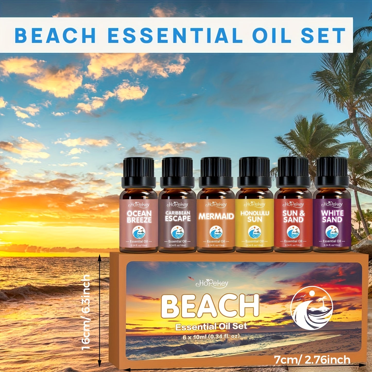 Beach Themed Essential Oil Set For Diffuser And Candles