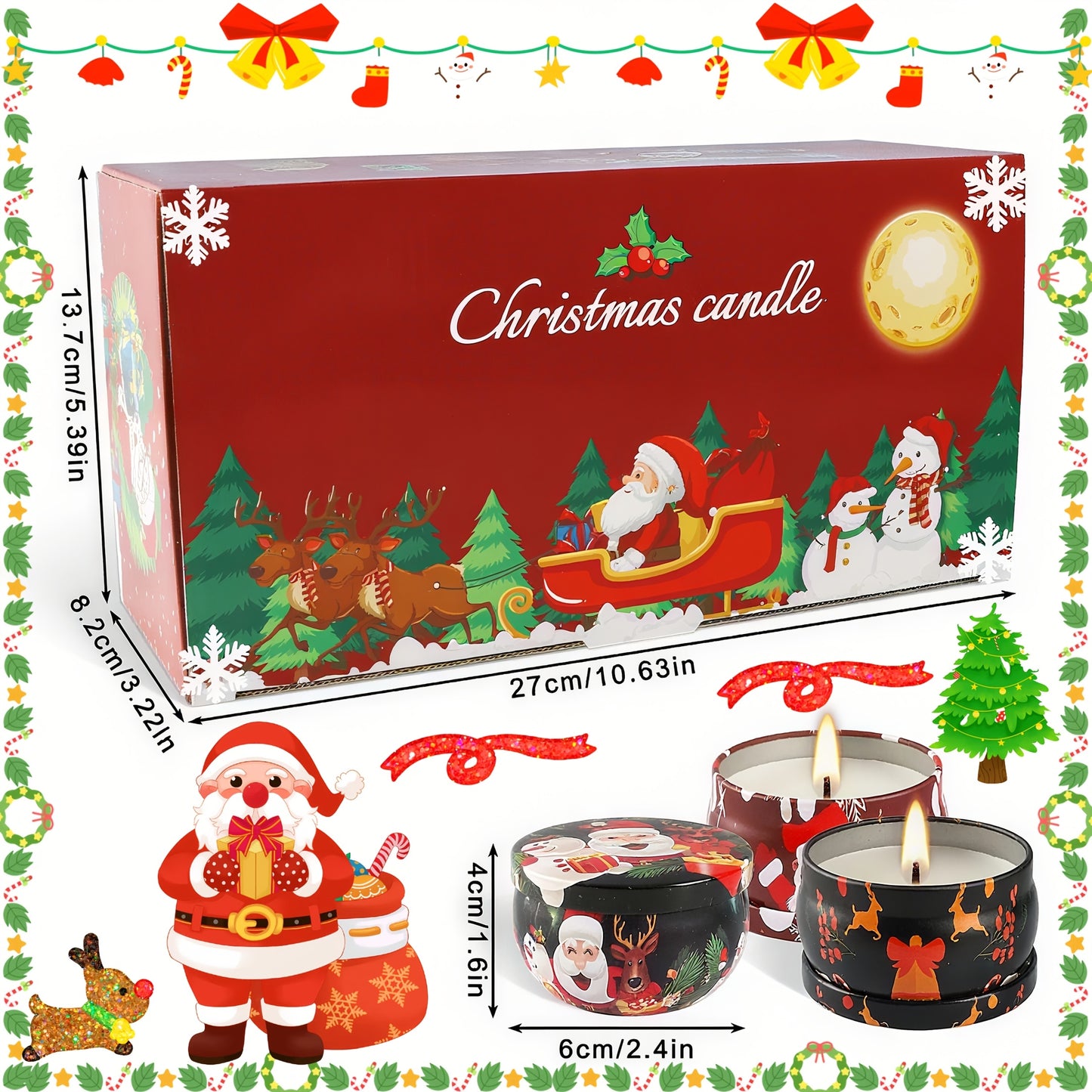 New Christmas Candles Smoke Free Drip Free Romantic Home Decor
