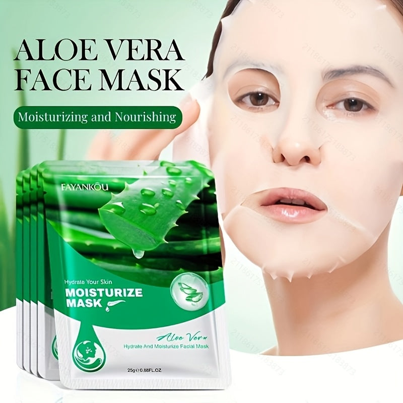 30pcs Of Aloe Vera Facial Mask, Spring And Summer Moisturizing Mask, Rich In Aloe Vera Essence And Glycerin, Moisturizing And Non Greasy, A Great Gift For Mom And Bestie - Revitalize Mind Body