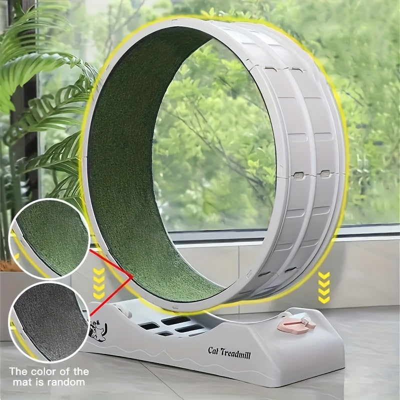 Quiet Cat Treadmill - Animal Print, Non-Electric Exercise Roller For Cats & Small Dogs, Without Battery - Revitalize Mind Body