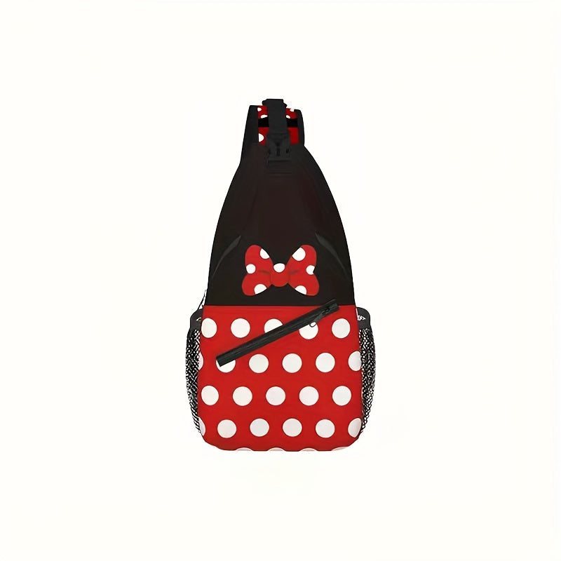 Mickey And Minnie Crossbody Sling Bag Durable Nylon Travel Pouch