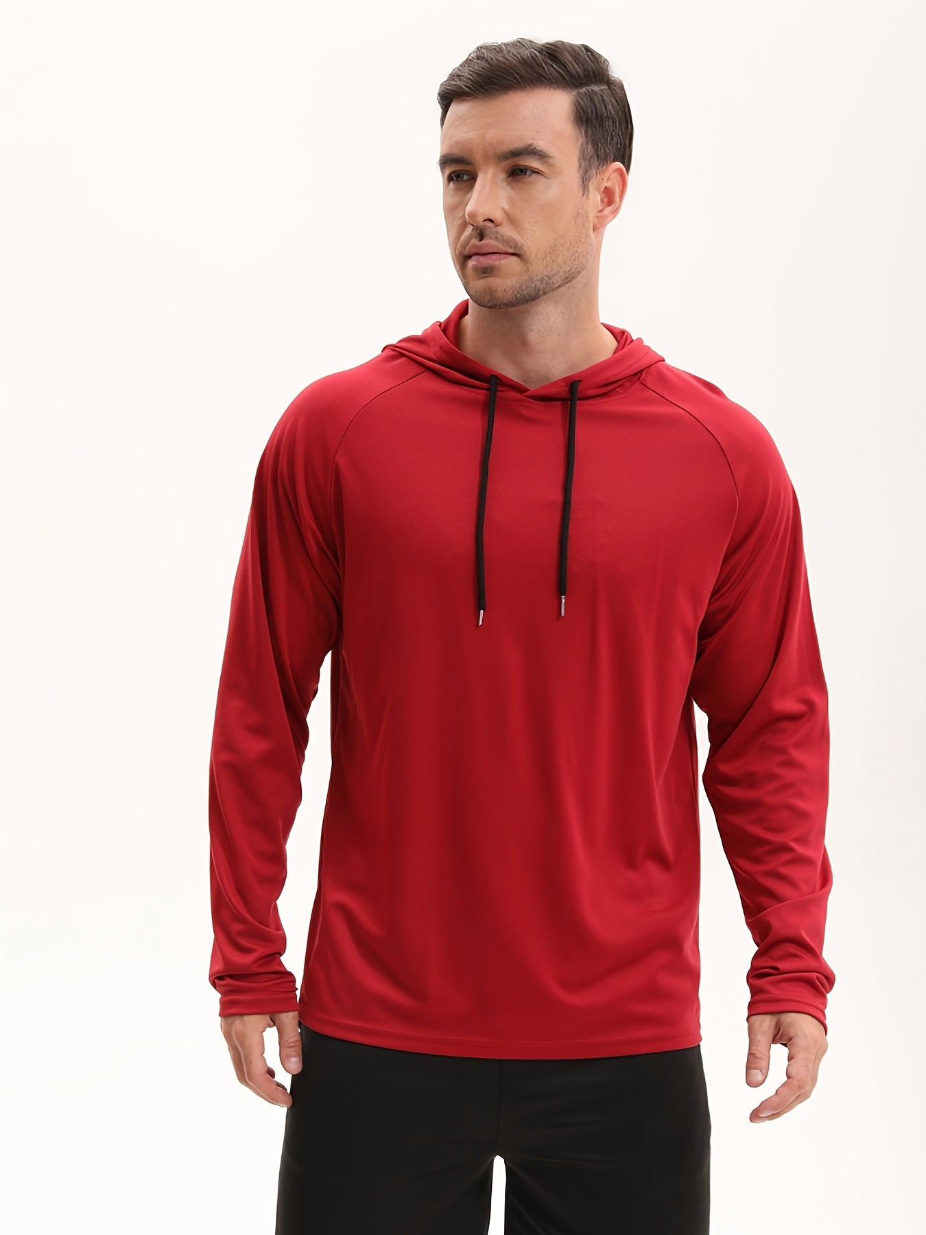 OYGSIEG Men's Hooded Long Sleeve Sports Top for Fitness