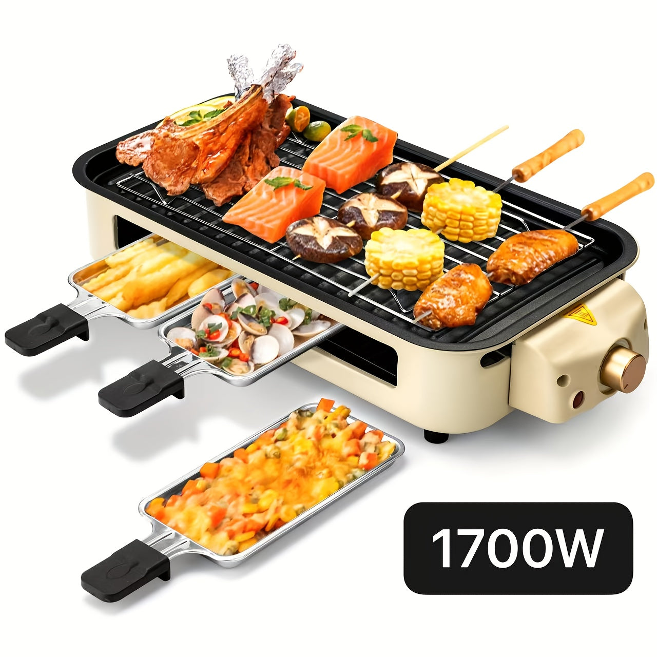 SUSTEAS Smokeless Electric Grill Indoor Nonstick Plate