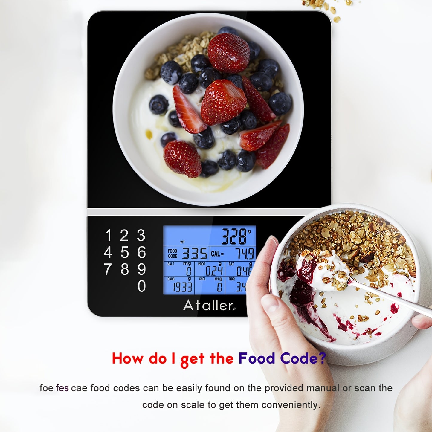 Ataller Digital Food Scale with Nutritional Calculator and Calorie Counter - Revitalize Mind Body