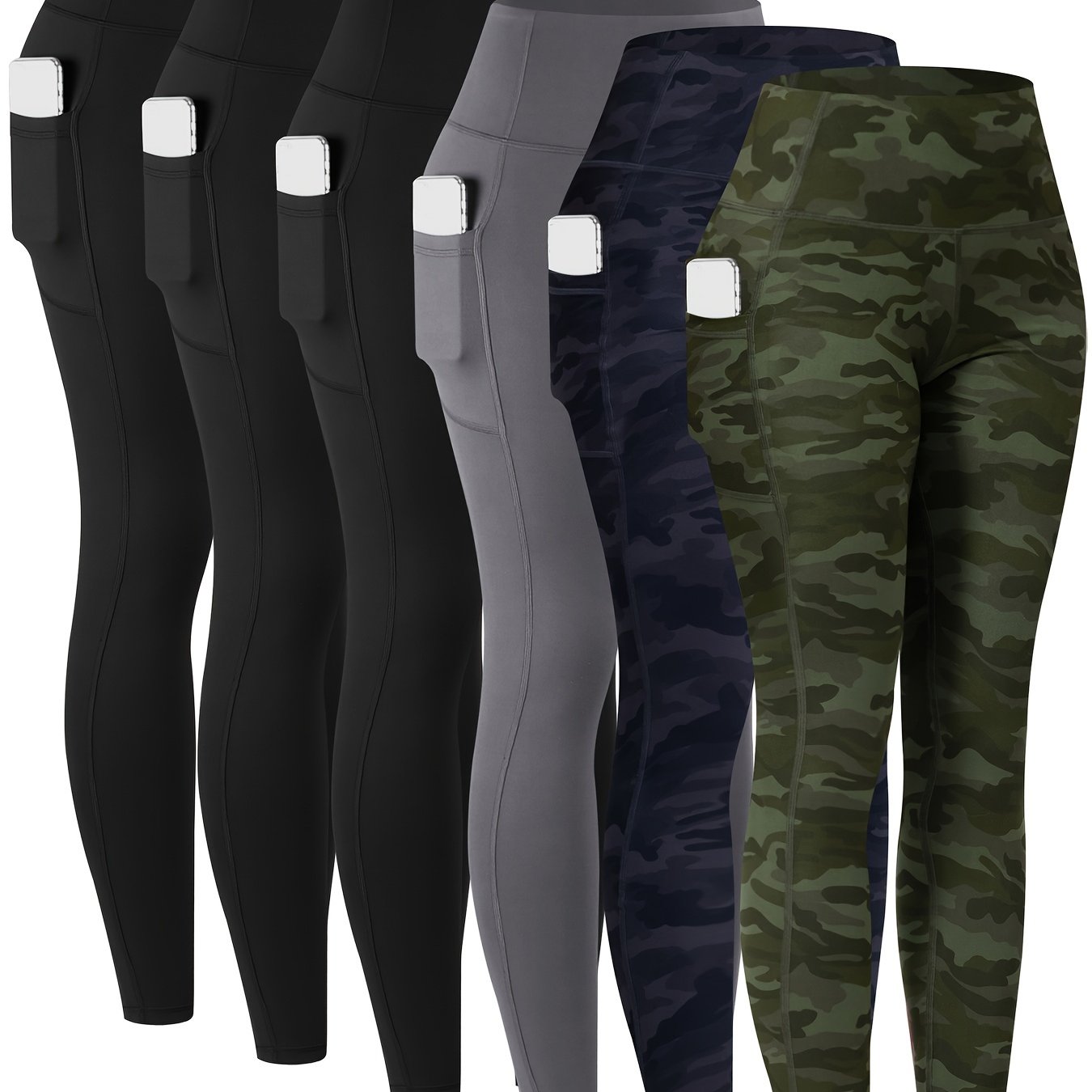 LINOZO High Waist Pocket Leggings for Women Everyday Yoga