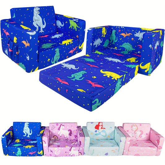 PRIMLECT Kids 2-in-1 Fold Out Toddler Sofa Lounger Reading