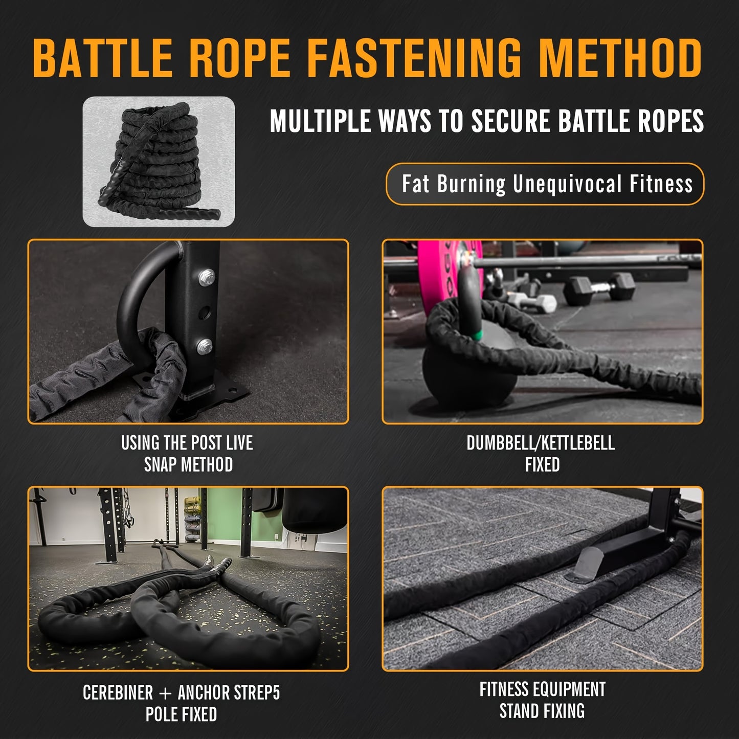 Heavy Duty Battle Rope For Home Gym Strength Training