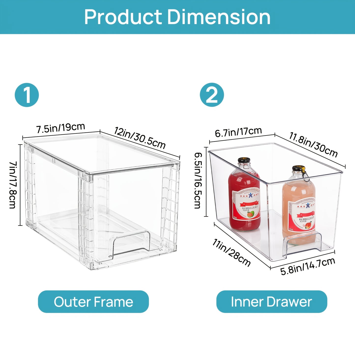 Large Stackable Clear Acrylic Food Storage Containers