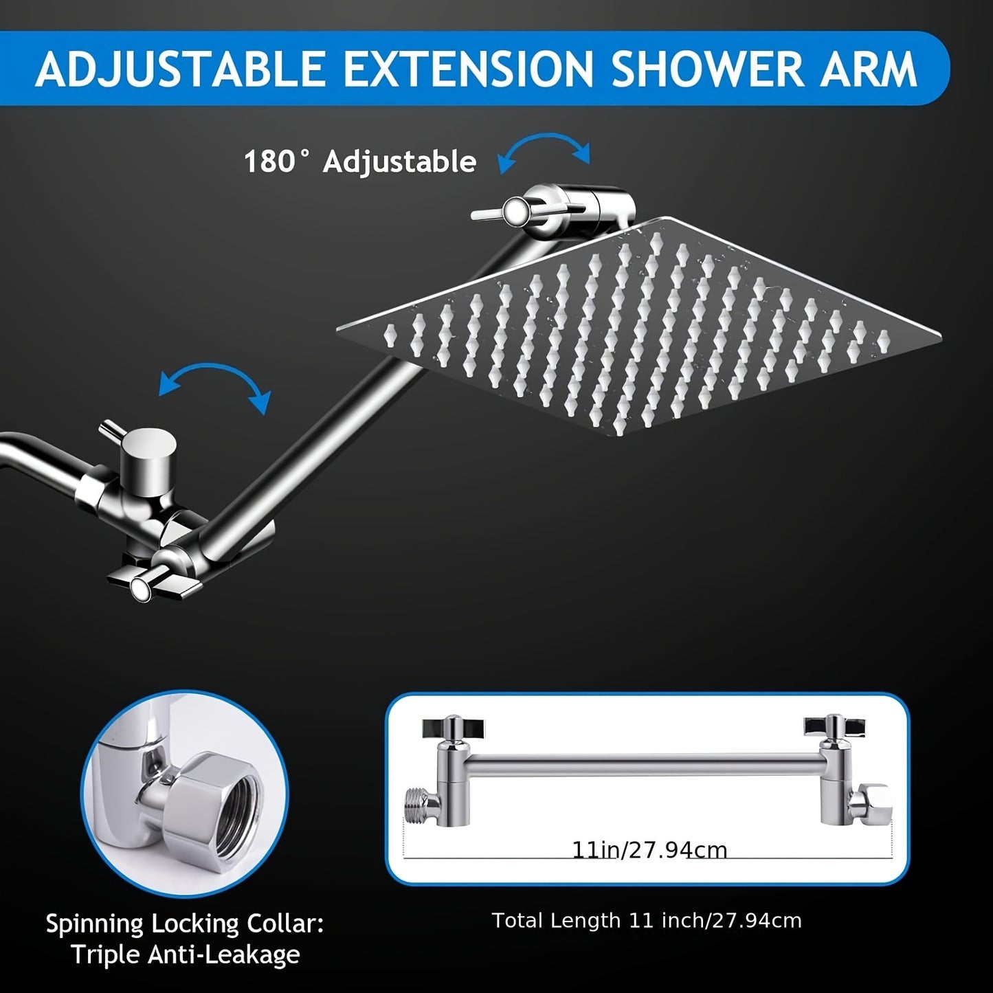 High Pressure Rainfall Shower Head With Adjustable Handheld