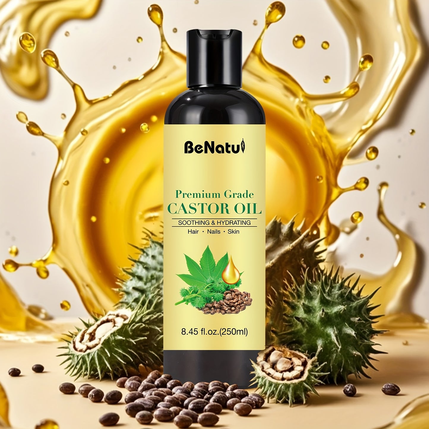 BENATU Castor Oil Jojoba Coconut Essential Oil Set - Revitalize Mind Body