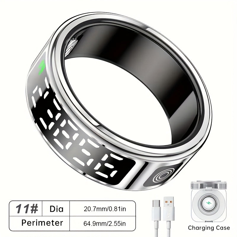[Aura Pro Smart Ring] Aura Pro Stainless Steel Smart Ring | Activity & Sleep Tracker, Swimming Monitor, Gesture Photo Control | Long Battery Life, Portable Charging Case, Father's Day/Mother's Day Tech Gift For Women - Revitalize Mind Body