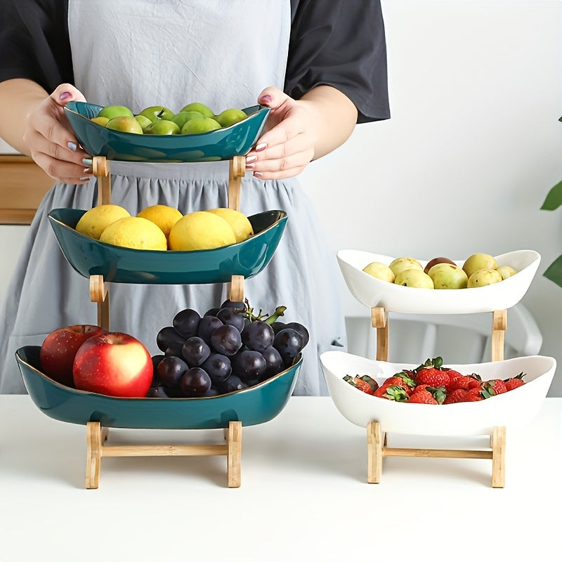 BRODARK Luxury Fruit Stand Double Layer Serving Tray - Revitalize Mind Body