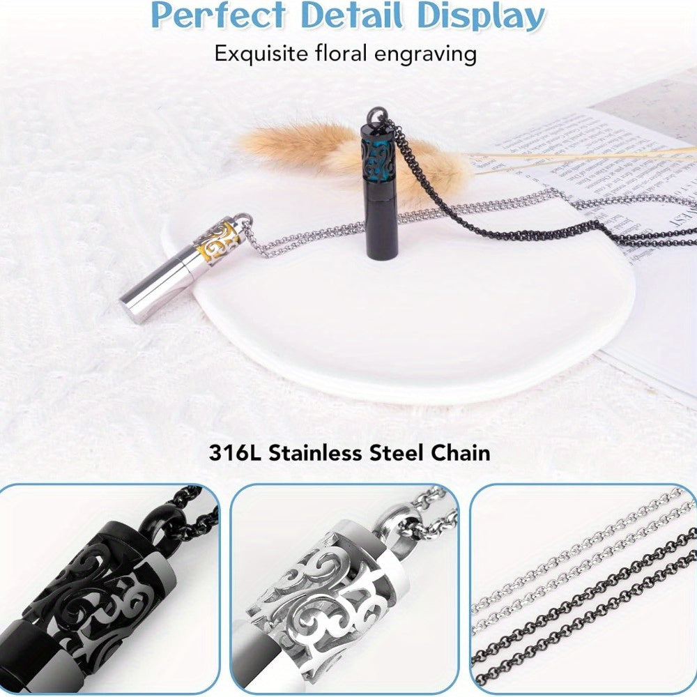 Aromatherapy Necklace Set with Stainless Steel Storage and Felt Pads