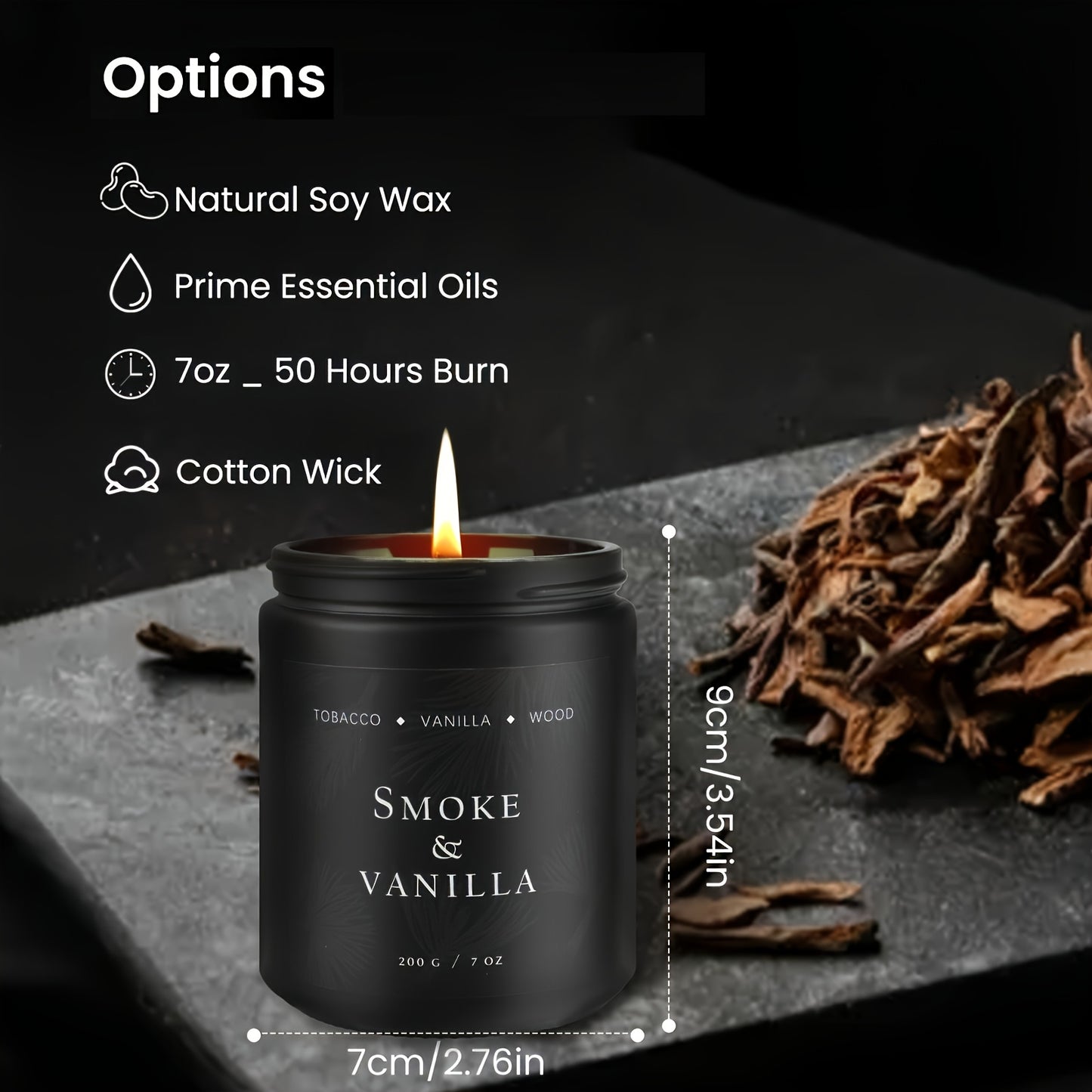 Halloween 4 Pack Scented Candles Gift Set Faux Leather Oak