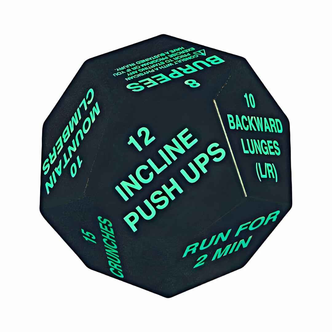 12-Sided Fitness Dice Motivational Roller For Home Workouts