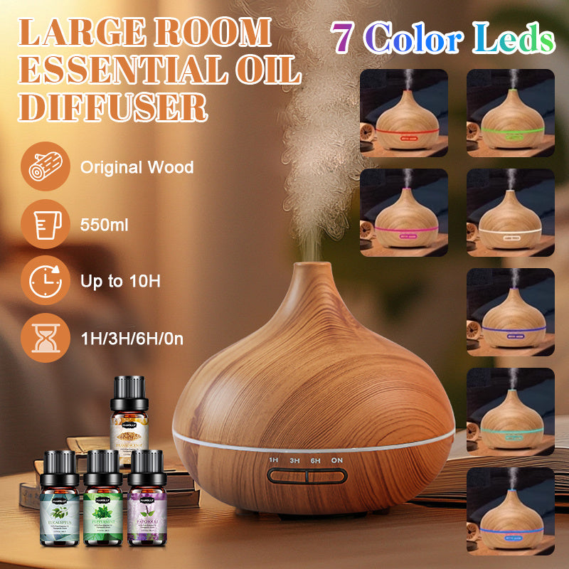 TOTATUIT Essential Oil Diffuser with Remote Control and Oils