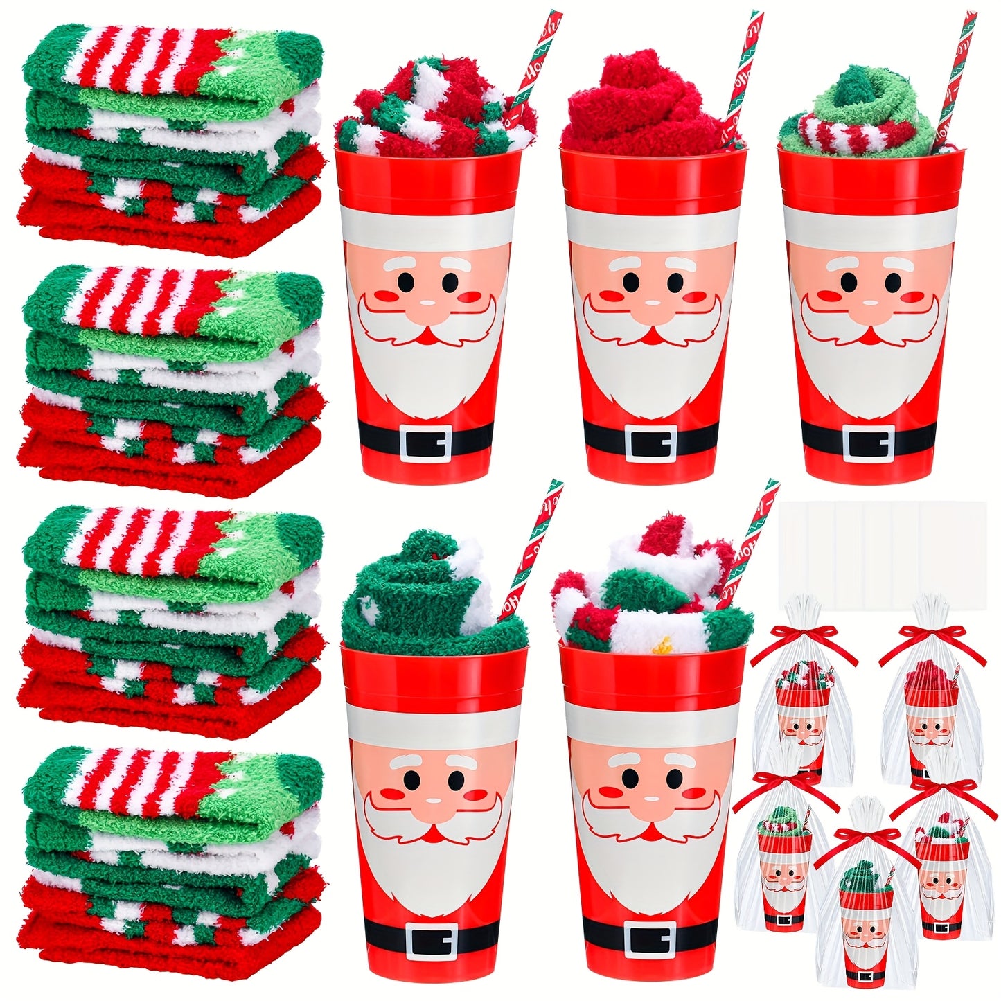 PATELAI Funny Christmas Fuzzy Socks For Women 10 Sets