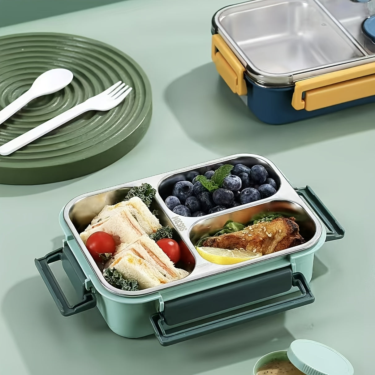Leak-Proof 3-Layer Bento Box Set With Lid Tableware Microwave Safe - Revitalize Mind Body