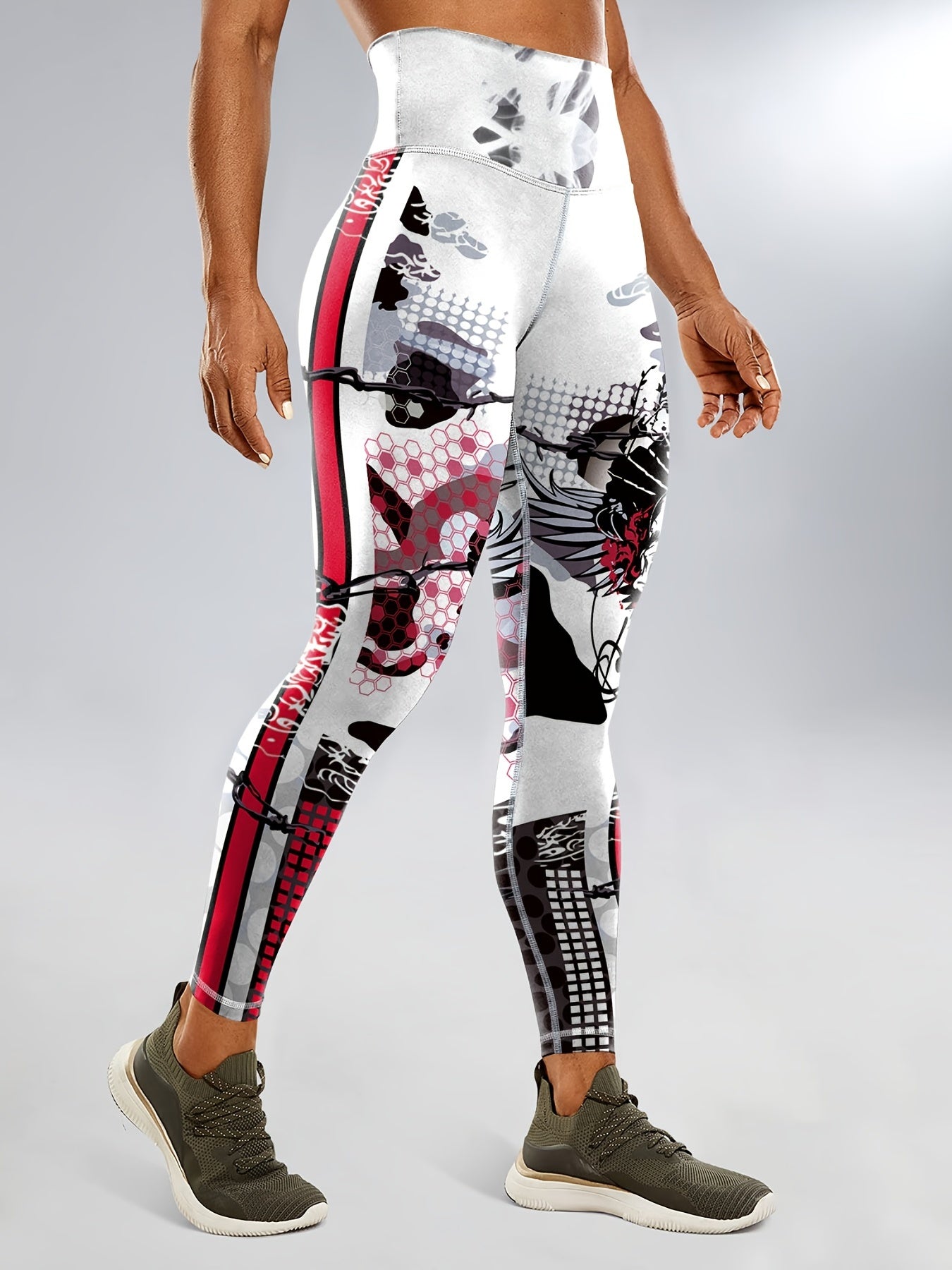 Halloween Skeleton Print High Waist Yoga Leggings For Women
