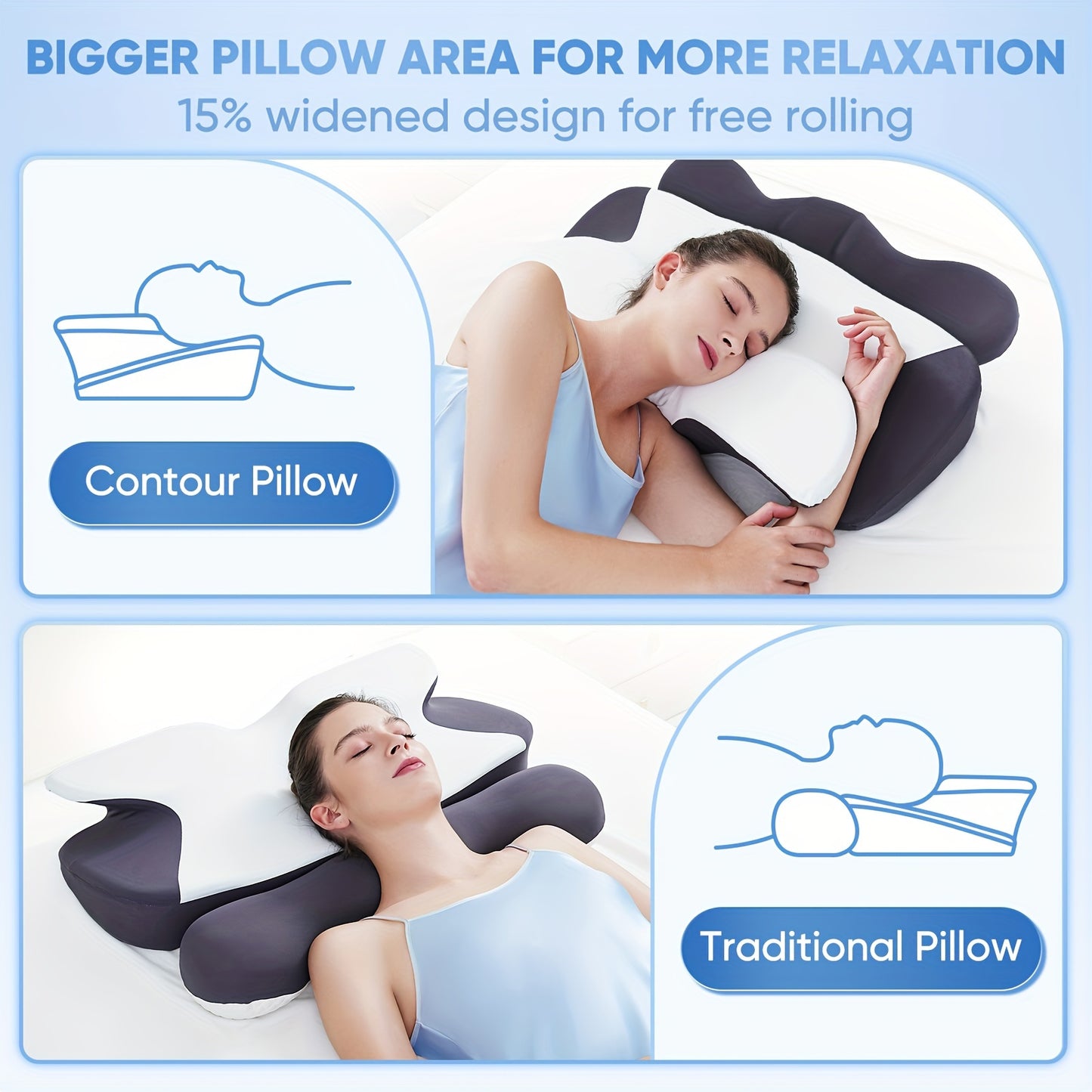 Ergonomic Cooling Sleeper Adjustable Height Pillow by Brand