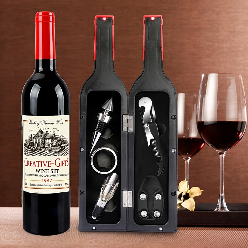 5-Piece Bottle Opener Set With Preserving Stopper Paper Cutter Pourer