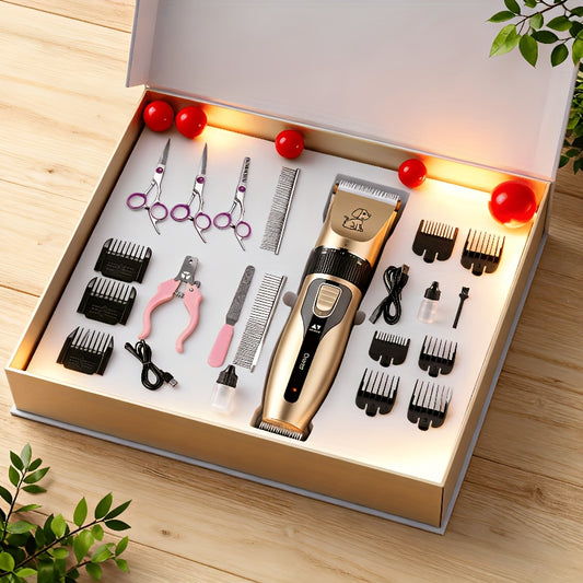 Professional Pet Grooming Kit Electric Clipper USB Charging Ceramic Blades
