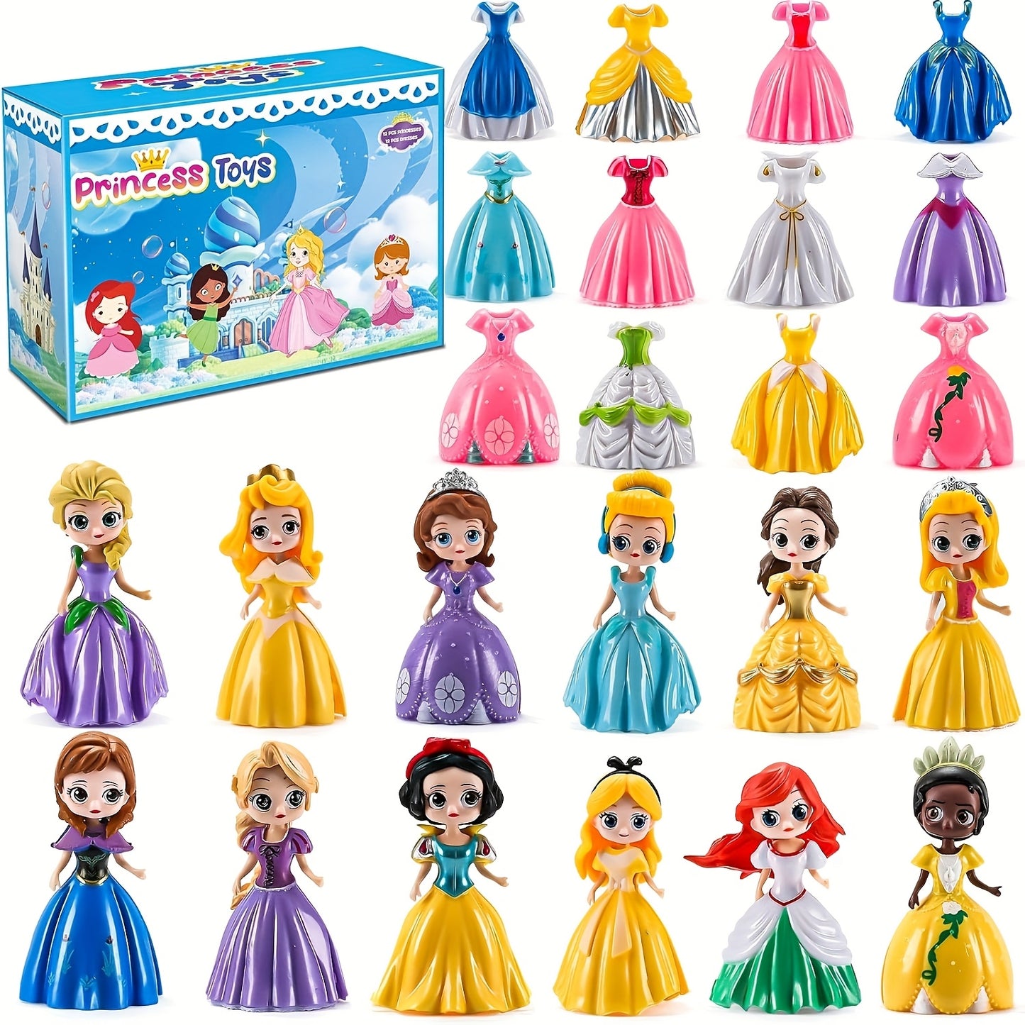 Disney Princess 24 Piece Premium Fashion Toy Set Collection