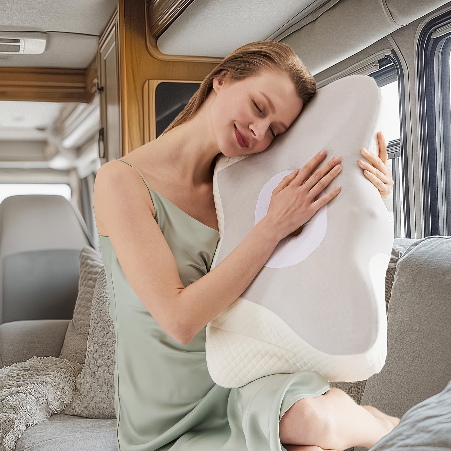 OLIXIS Cervical Neck Pillow Memory Foam Orthopedic Cooling Pillowcase - Revitalize Mind Body