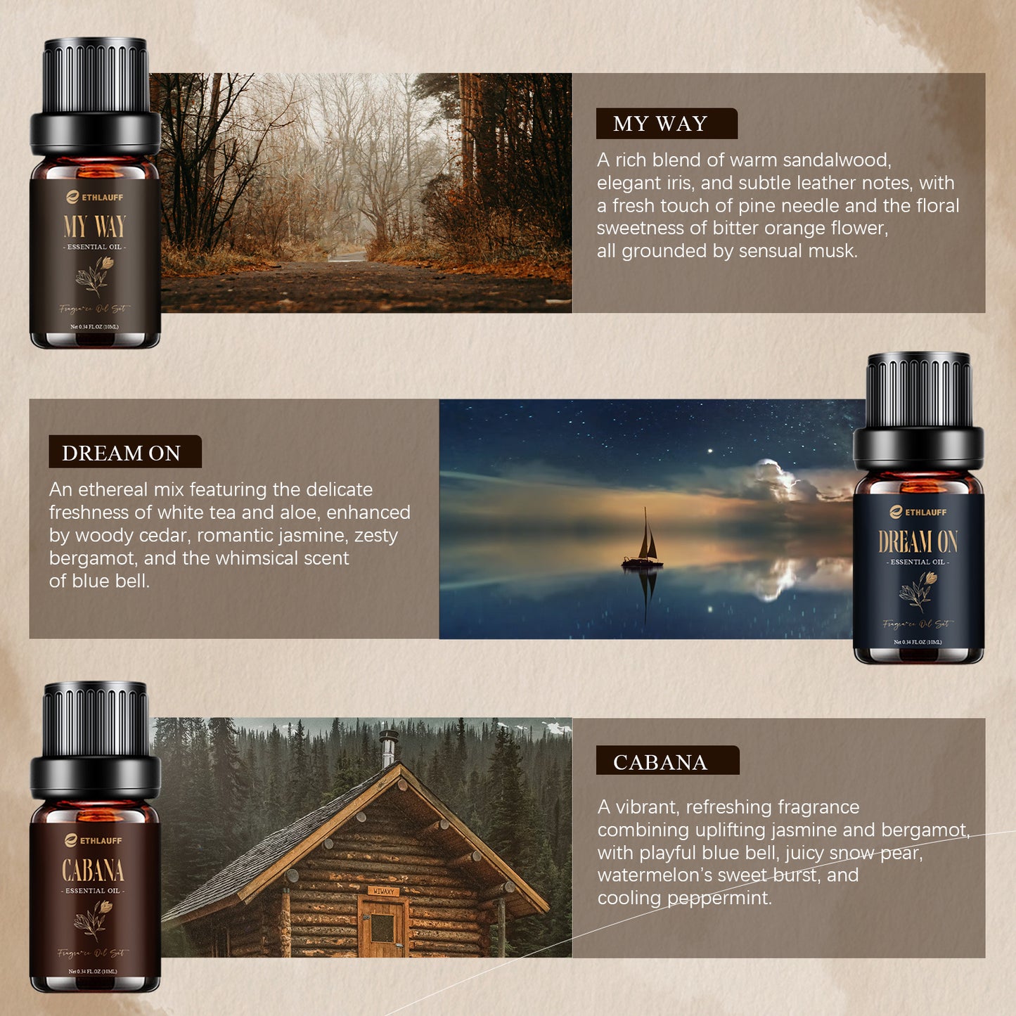Mens Essential Oils Set, Men Scents Fragrance Oil, Essential Oils for Diffuseret 6x10ML, Diffuser Oils Scents for Home,Tobacco and Bay Leaf, Kentucky Bourbon, Galactic Skies, Scotch Whisky, Birchwood Oud - Revitalize Mind Body