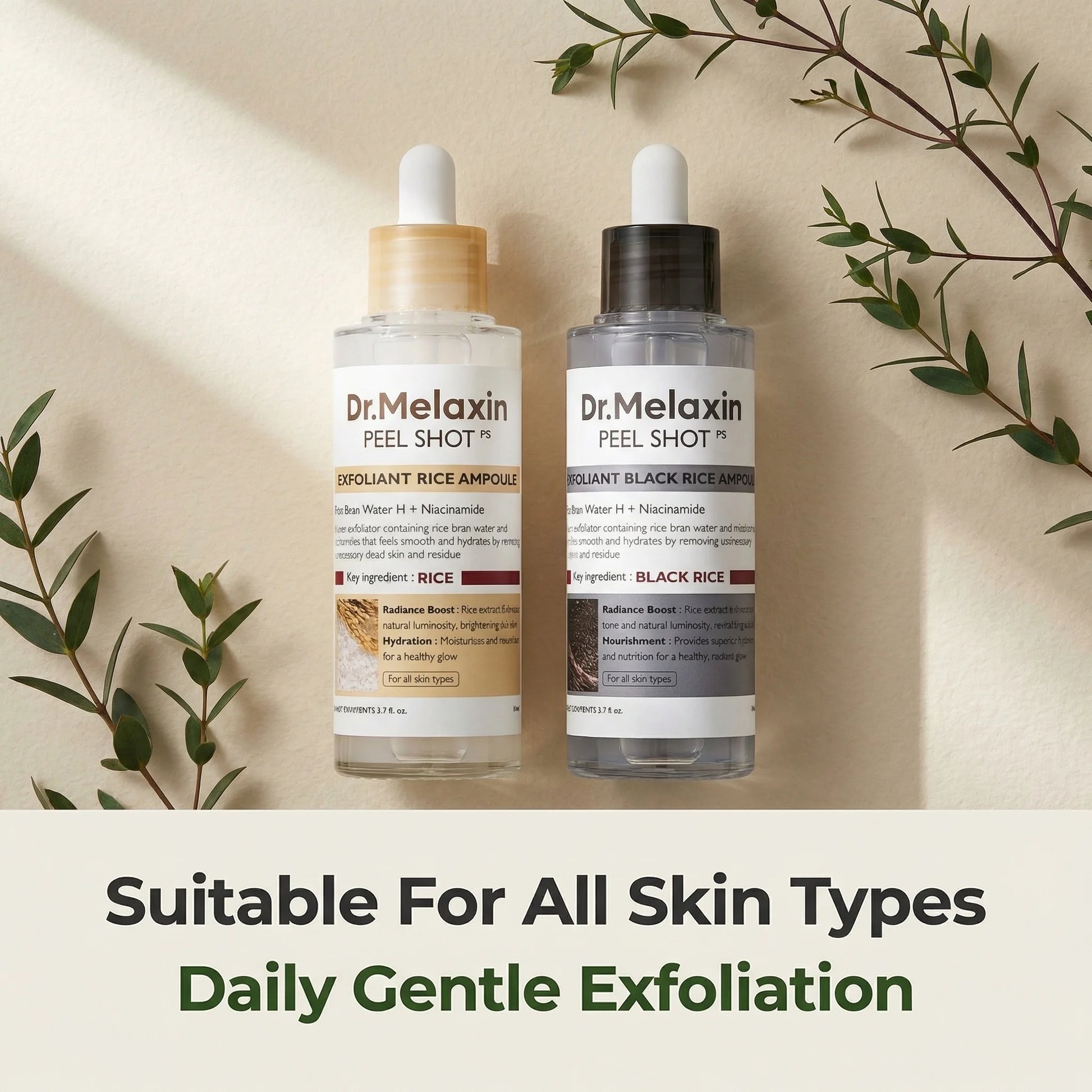 Black Rice Exfoliating Ampoule With Rice Water Extract Niacinamide - Revitalize Mind Body