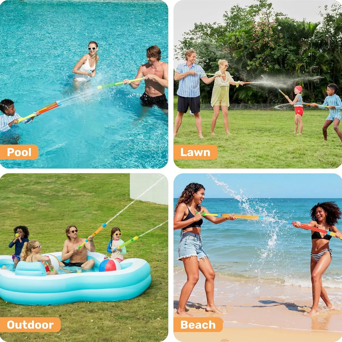 12 Pack Water Soaker Guns 16.5 Inch Pool Beach Toys - Revitalize Mind Body